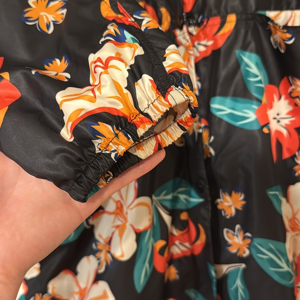 Zara Oversized Floral Hooded Raincoat Size Medium - Picture 9 of 10